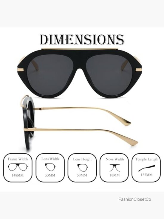 Oversized Retro Aviator Sunglasses UV400 Protection 70s Gold Vintage Pilot Sun main image 4